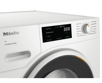 Сушильная машина Miele 12WD6402UA TWD 640 WP тепловой насос, 9кг, A+++, 64.3см, дисплей, инвертор, люк черный, белый
