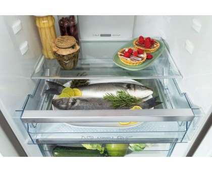 Холодильник с нижн. мороз. камерой Gorenje NRK6192AXL4, 185х60х60см, 2 дв., 203(99)л, А++, Total NF, Зона св-ти, Внешн.диспл, нерж