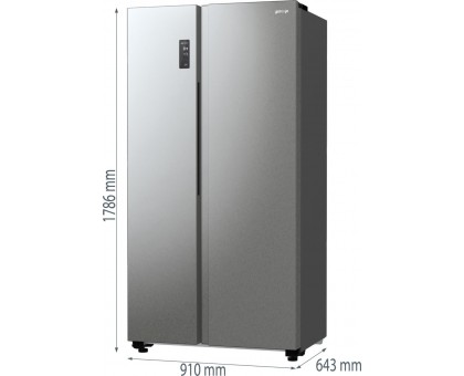 Холодильник SBS Gorenje NRR9185EAXL, 179х67х92см, 2 дв., 356(191)л, А++, NF+, Инв. , Зона св-ти, Внешн.диспл, матовый серый Холодильник SBS Gorenje NRR9185EAXL, 179х67х92см, 2 дв., 356(191)л, А++, NF+, Инв. , Зона св-ти, Внешн.диспл, матовый серый