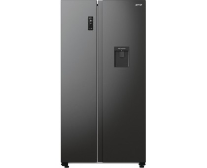 Холодильник SBS Gorenje NRR9185EABXLWD, 179х67х92см, 2 дв., 353(191)л, А++, NF+, Инв. , Зона св-ти, диспенсер, генератор льда, Внешн.диспл, черный