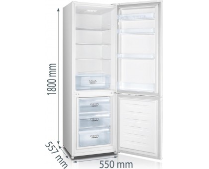 Холодильник Gorenje RK418DPW4 з нижн. мороз. камерою, 180х55х56см, 2 дв., Х- 198л, М- 66л, A++, ST, Білий