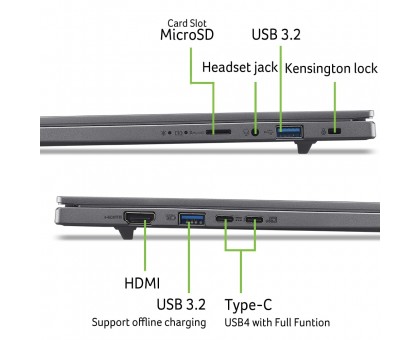 Ноутбук Acer NX.JS3EU.002 Aspire 16 A16-61M 16" WUXGA+ OLED, AMD R5-340, 16GB, F1TB, UMA, Lin, серый Ноутбук Acer NX.JS3EU.002 Aspire 16 A16-61M 16" WUXGA+ OLED, AMD R5-340, 16GB, F1TB, UMA, Lin, серый