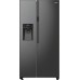 Холодильник SBS Gorenje NRR9185ESBXL, 179х70х92см, 2 дв., 376(190)л, А++, NF+, Инв. , Зона св-ти, диспенсер, генератор льда, Внешн.диспл, черный