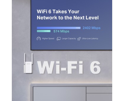 Расширитель покрытия WiFi MERCUSYS ME80X AX3000, 1хGE LAN Расширитель покрытия WiFi MERCUSYS ME80X AX3000, 1хGE LAN