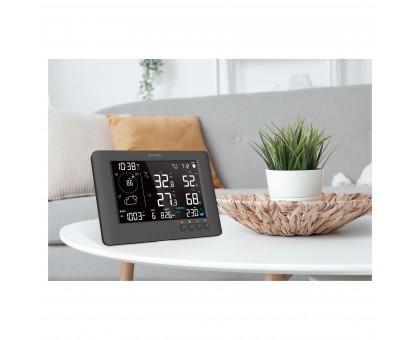 Метеостанция Sencor SWS10500WIFI, внутр/наруж измерение, от сети/CR2032x1+AAx3, темп-ра, влажность, время, прогноз погоды, атм. давление, скор. ветра, подкл. К WIFI, чёрный Метеостанция Sencor SWS10500WIFI, внутр/наруж измерение, от сети/CR2032x1+AAx3, темп-ра, влажность, время, прогноз погоды, атм. давление, скор. ветра, подкл. К WIFI, чёрный