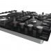Варочная поверхность Gorenje GKTW642SYB газ на стекле, 60см, чугун, черный