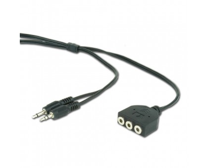 Аудіо-кабель Cablexpert CC-MIC-1, перехідник 3.5мм/3х3.5мм мама, довжина 1м.