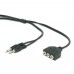 Аудіо-кабель Cablexpert CC-MIC-1, перехідник 3.5мм/3х3.5мм мама, довжина 1м.