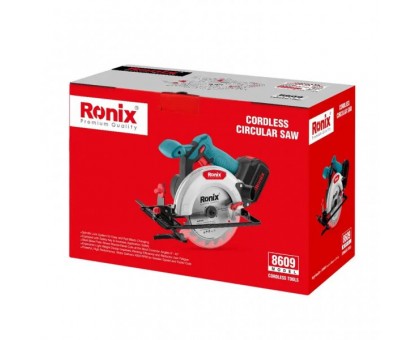 Циркулярная пила Ronix 8609, 20Вт, 165мм, 4Ач x 2