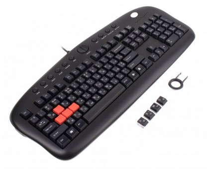 Клавіатура A4 KB-28-G-2 Multimedia, PS-2,чорна  Game Master  12 гарячих клавіш
