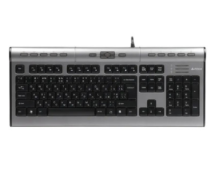 Клавіатура  A4Tech KL-7MUU-RUSB,сріблясто-чорна, + доп.USB 2.0, 17 гарячих кн, f. Notebook slim 32см  X-slim