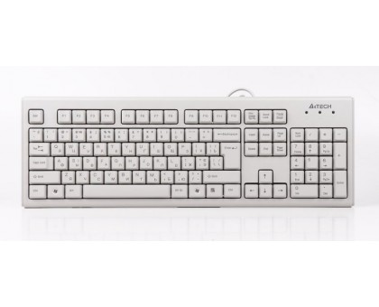 Клавіатура A4-KM-720 USB, біла, Rus + Ukr, ergonomic