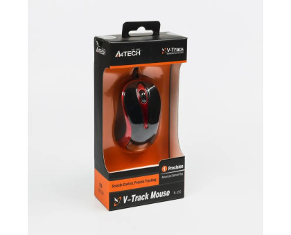 Миша A4Tech N-350-2 (Red+Black) міні V-Track USB, 1000 dpi, 4D колесо