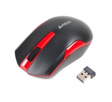 Мышь A4Tech G3-200 N USB V-Track, беспроводная, 1000dpi, черная+красный