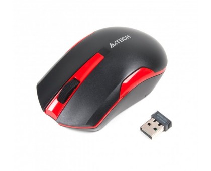 Миша A4Tech G3-200 N USB V-Track  , бездротова, 1000dpi, чорна+ червоний