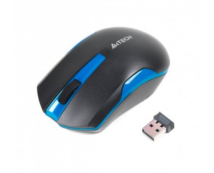 Мышь A4Tech G3-200 N USB V-Track, беспроводная, 1000dpi, черная+ голубой