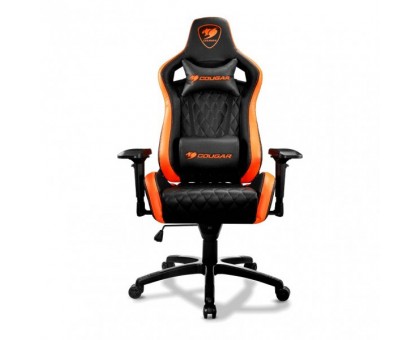 Кресло игровое ARMOR S, дышащая экокожа, стальной каркас, черный+оранжевый