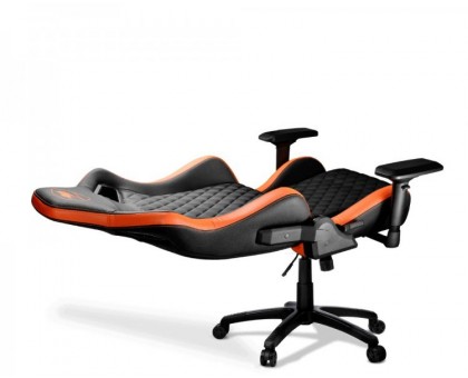 Крісло ігрове ARMOR S, дихаюча екошкіра, сталевий каркас, чорний+помаранчевий
