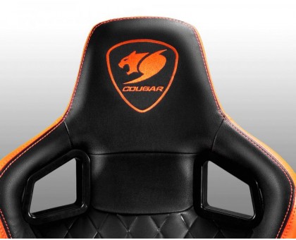 Кресло игровое ARMOR S, дышащая экокожа, стальной каркас, черный+оранжевый