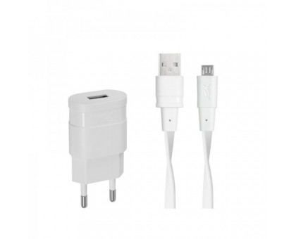 Сетевое зарядное устройство для RivaCase VA4111 WD1 (White) , 1USB, кабель micro USB, белого цвета