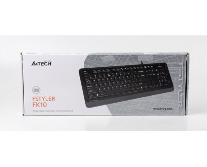 Клавиатура A4Tech Fstyler FK10 (Grey), USB, черный+серый