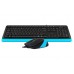 A4Tech Fstyler F1010, комплект дротовий клавіатура з мишою, USB, чорний+блакитний колір