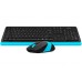 A4Tech Fstyler FG1010, комплект бездротовий клавіатура з мишою, чорний+блакитний колір