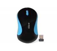 Мышь A4 G3-270N USB V-Track, беспроводная, 1000dpi, черный + голубой