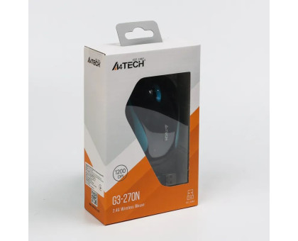 Мышь A4Tech G3-270N USB V-Track, беспроводная, 1000dpi, черный + голубой