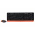 A4Tech Fstyler FG1010, комплект бездротовий клавіатура з мишою, чорний+помаранчевий колір
