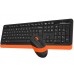A4Tech Fstyler FG1010, комплект беспроводной клавиатуры с мышью, черный+оранжевый цвет