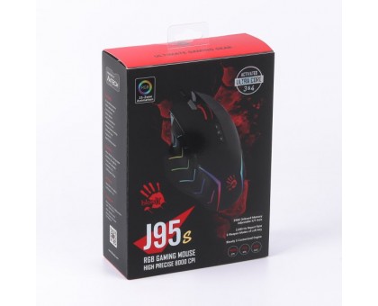 Миша ігрова A4Tech J95s Bloody, чорна, RGB підсвічування