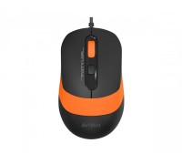 Мышь A4Tech Fstyler FM10S (Orange), бесшумная, USB, цвет черный+оранжевый
