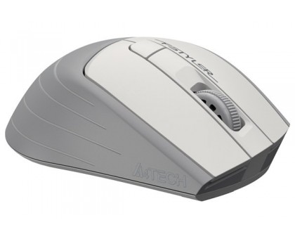 Мышь беспроводная A4Tech Fstyler FG30S (Grey+White), бесшумная, USB, цвет белый+серый