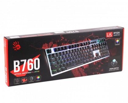 Клавіатура Bloody B760 сіра, механiчна ігрова, LK Green перемикачі, USB