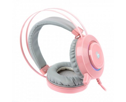 Гарнитура игровая Bloody G521 (Pink) с микрофоном, Hi Fi, 7.1 виртуальный звук, подсветка 7 цветов, USB розовые