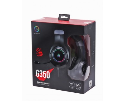 Гарнітура ігрова Bloody G350 (Black) з мікрофоном, Hi Fi, 7.1 віртуальний звук, RGB підсвічування, USB