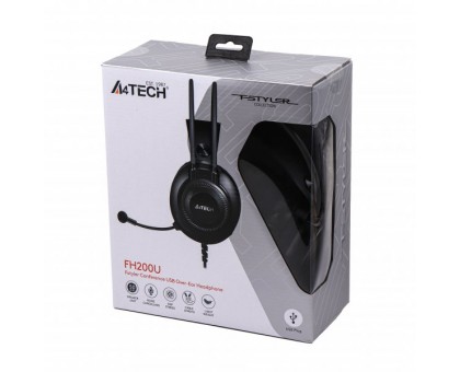 Наушники A4-Tech FH200U (Grey) USB с микрофоном, Fstyler USB Stereo Headphone, серый