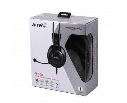 Наушники A4-Tech FH200i (Grey) с микрофоном, Fstyler AUX 3.5 мм Stereo Headphone, серый
