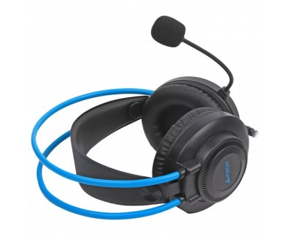 Наушники A4-Tech FH200i (Blue) с микрофоном, Fstyler AUX 3.5 мм Stereo Headphone, синий + черный