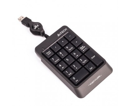Клавиатура цифровая A4Tech FK13 (Grey), USB, сматывающийся кабель (70 см) серая