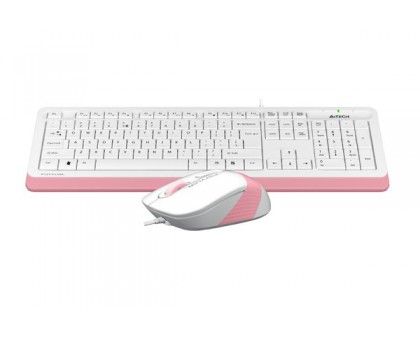 A4Tech Fstyler F1010, комплект дротовий клавіатура з мишою, USB, колір рожевий