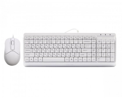 A4Tech Fstyler F1512, комплект проволочный клавиатура с мышью, USB, белый цвет