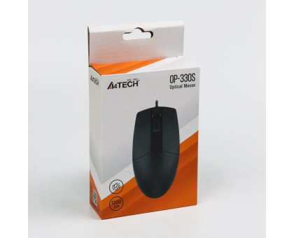 Мышь A4Tech OP-330S USB (Black), 1200 DPI, бесшумная, черная