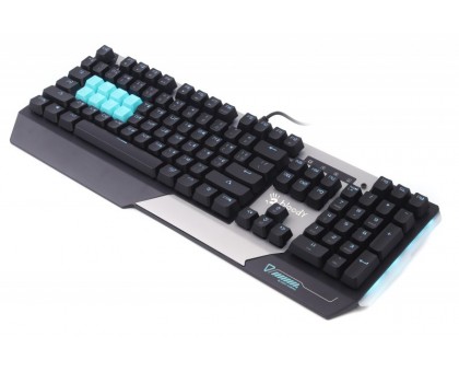 Ігрова клавіатура A4Tech Bloody B865 LIGHT STRIKE, чорна з блакитними та сірими вставками, червоні перемикачі, підсвічування клавіш, USB