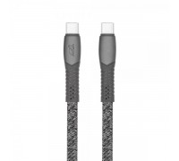 Кабель USB 2.0, PS6105 GR12, Type-C/Type-C, 3А, 60Вт, сірий