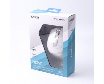 Миша бездротова A4Tech Fstyler FB35C (Icy White),  USB, колір крижано-білий