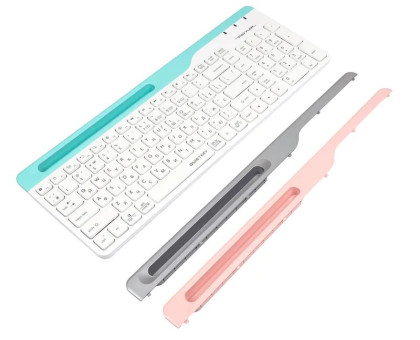 Клавіатура бездротова A4Tech FBK25 (White) Fstyler,  (BT + 2.4 ГГц), з акумулятором, quiet key, колір білий