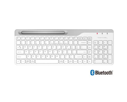 Клавіатура бездротова A4Tech FBK25 (White) Fstyler,  (BT + 2.4 ГГц), з акумулятором, quiet key, колір білий