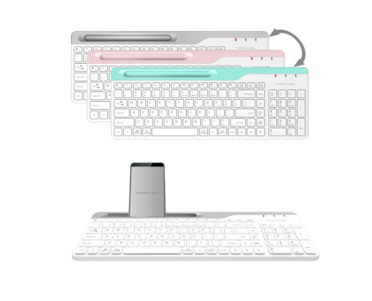 Клавіатура бездротова A4Tech FBK25 (White) Fstyler,  (BT + 2.4 ГГц), з акумулятором, quiet key, колір білий